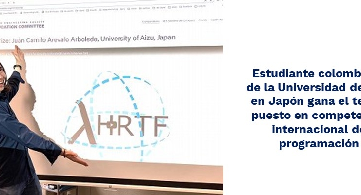 Estudiante colombiano de la Universidad de Aizu en Japón gana el tercer puesto en competencia internacional 