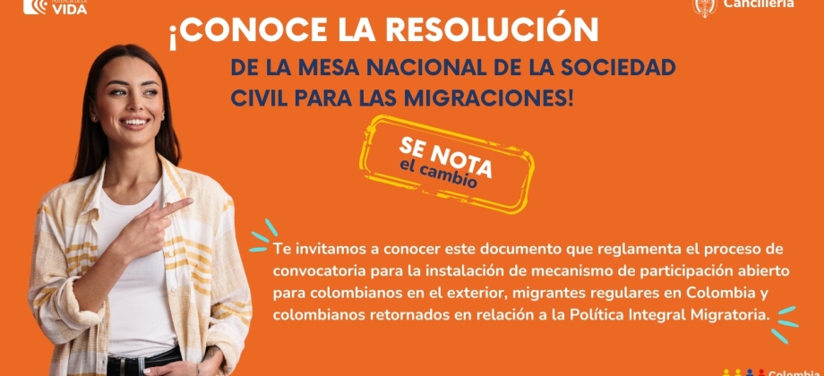 Conozca la Resolución que reglamenta la Mesa Nacional de la Sociedad Civil para las Migraciones