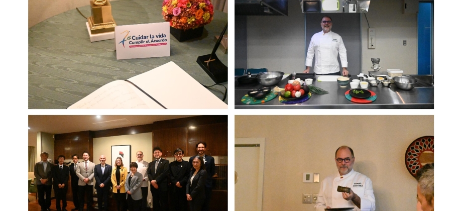 La Embajada de Colombia en Japón organizó una serie de actividades gastronómicas con el chef Manuel Martínez, en el marco de la conmemoración del séptimo aniversario de la firma del Acuerdo de Paz