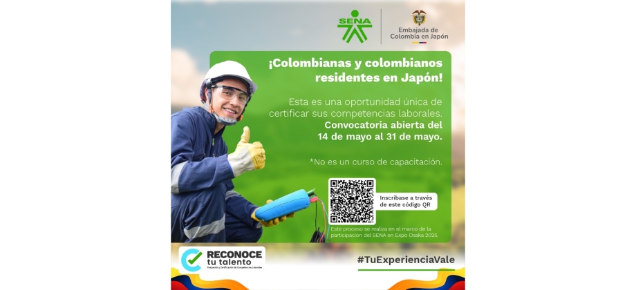 El Servicio Nacional de Aprendizaje (SENA) certificará las competencias laborales de colombianos residentes en Japón
